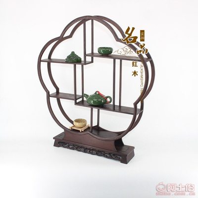 名品紅木廠家直銷 60厘米梅花形博古架，精致收納展現東方韻味